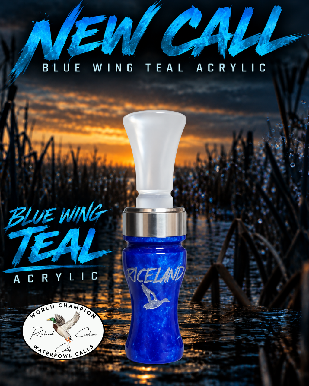 Acrylic Blue Wing Teal Call
